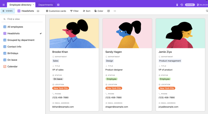 نماها در Airtable