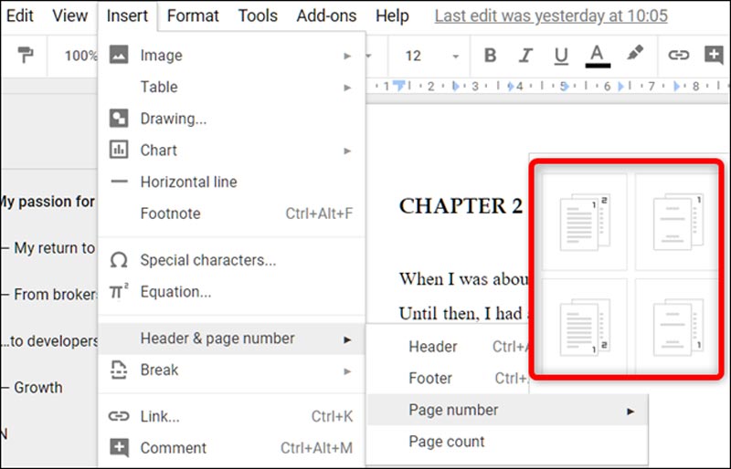 نحوهی کنترل حاشیهها در گوگل داکس- گوگل داکس