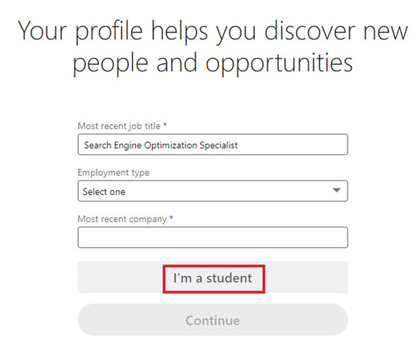 مرحله ۶ ایجاد حساب لینکدین