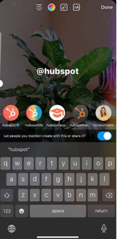 استوری اینستا - نام کاربری دیگری را در استوریتان ذکر کنید