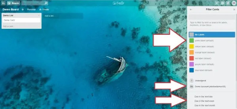 صفحهی پیشزمینهی ترلو و استیکرها