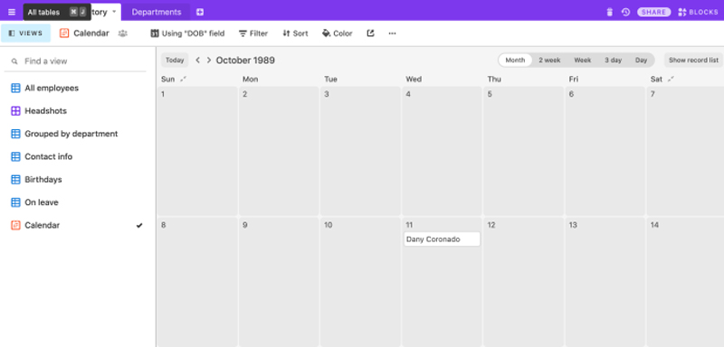 نماها در Airtable چیست