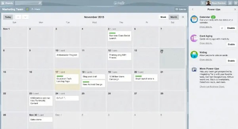 تقویم ترلو  (Trello Calender)
