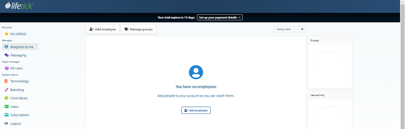 شکل ۴. صفحه کاربری اصلی لایف تیک 