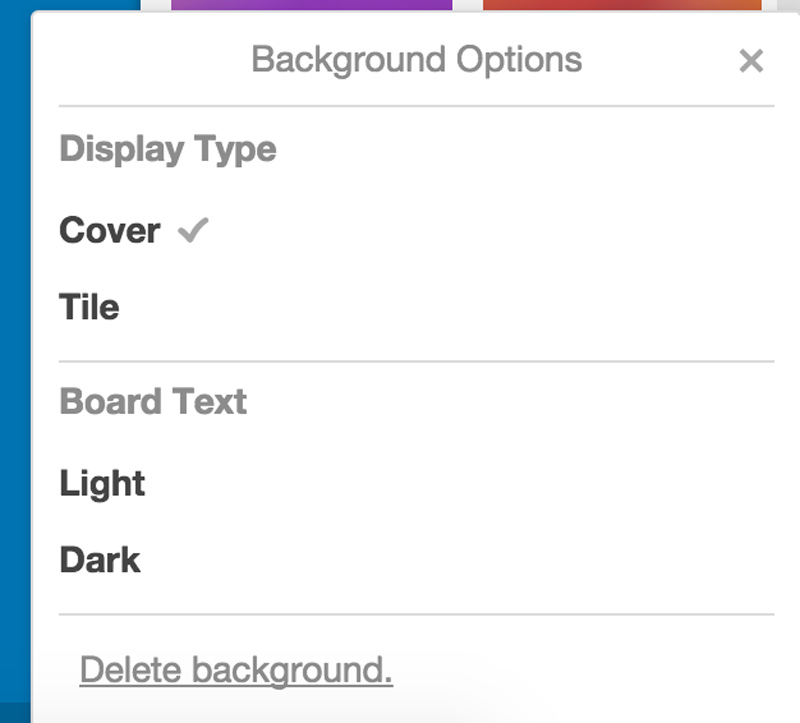 صفحهی پیشزمینهی ترلو و استیکرها