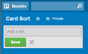 ۳. اولین لیست را به صورت Unsorted نامگذاری کنید - مرتبسازی کارت ها در ترلو