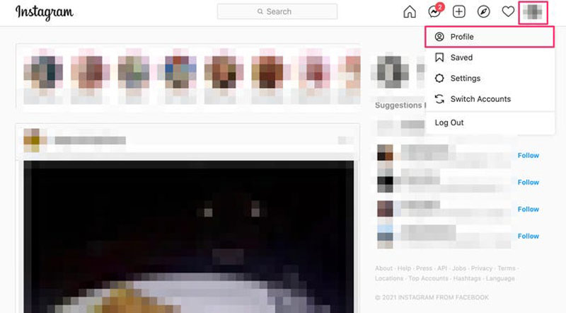 نحوهی تغییر رمز عبور اینستاگرام در نسخهی وب اینستاگرام