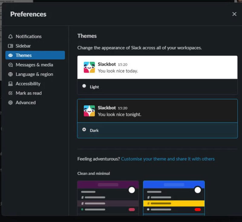 آیا میتوان پسزمینهی اسلک را تغییر داد؟