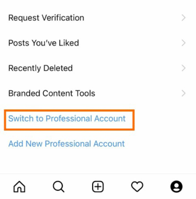 ساخت اکانت جدید در اینستاگرام - تغییر حساب کاربری شخصی به حساب تجاری پس از ساخت حساب در اینستاگرام