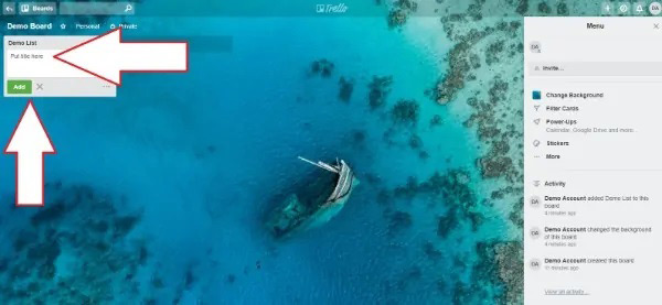 عکس دوم اضافه کردن کارتهای ترلو