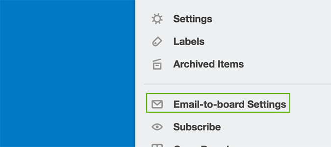 ایجاد کارت با ایمیل در ترلو - Email-to-board Settings