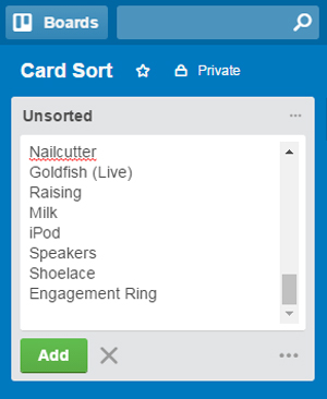 ۵. متن را جایگذاری کنید - مرتبسازی کارت ها در ترلو