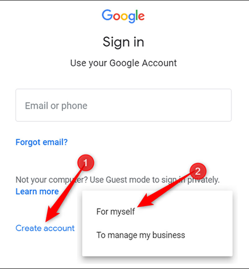 نحوهی ساخت حساب کاربری- گوگل داکس