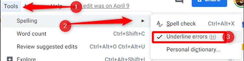 چگونه املای خود را در گوگل داکس بررسی کنیم؟- گوگل داکس