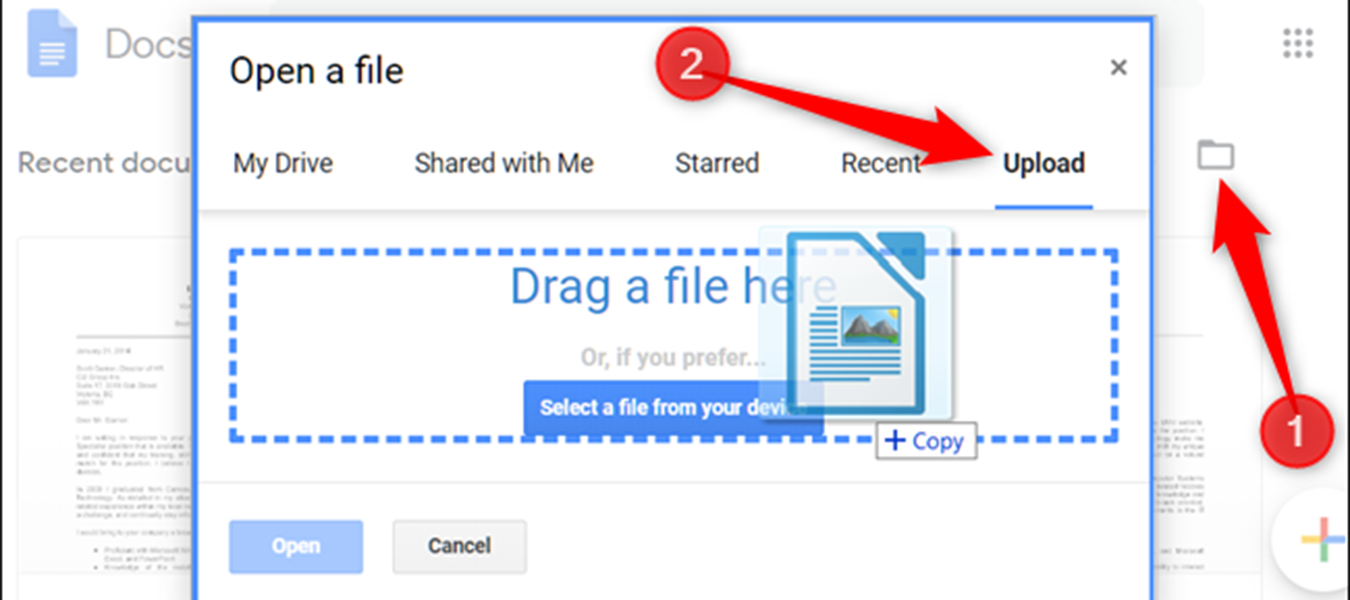 نحوهی وارد کردن سند Microsoft Word- گوگل داکس