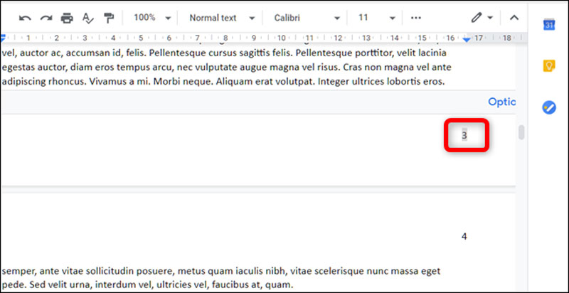 نحوهی افزودن شمارهی صفحات به یک سند- گوگل داکس