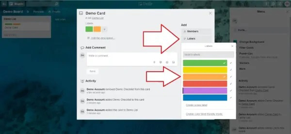برچسبهای کارت ترلو