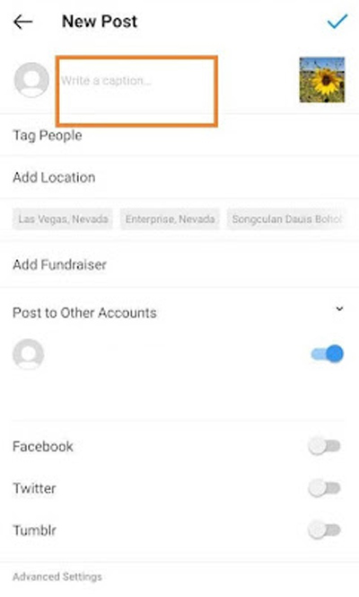 پست گذاشتن در اینستاگرام - نوشتن توضیحات یا کپشن (Caption)
