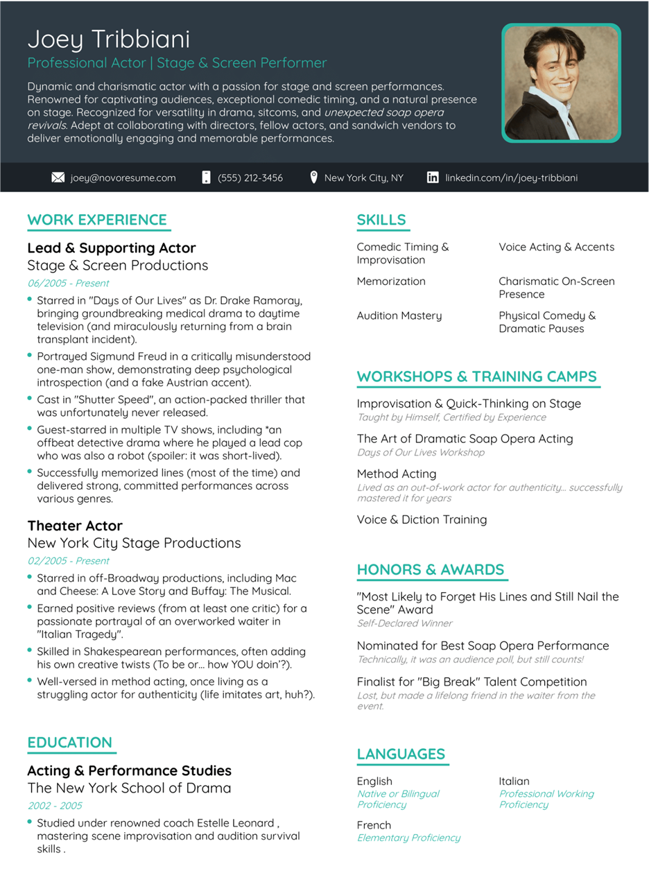 one-page creative resume template
