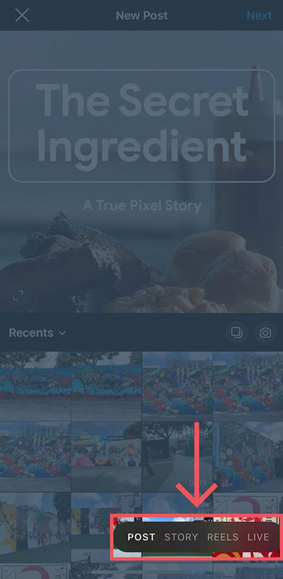 دانلود استوری اینستا - برنامهی اینستاگرام را باز و عکس پروفایلتان را لمس کنید