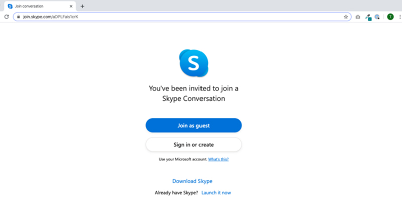 مرحله‌ی ۳: شرکت‌کنندگان شما به تماس ملحق می‌شوند- اسکایپ