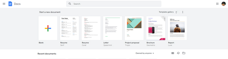 صفحه اصلی گوگل داکس- آموزش گوگل فرم